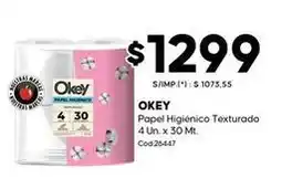 Diarco Okey - papel higi uevo texturado 4 un. x 30 mt. c od.26447 oferta