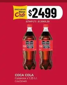 Diarco Coca cola - gaseosa x 1.25 lt. cód:30461 oferta