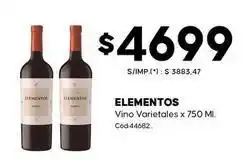 Diarco Elementos - vino varietales x 750 ml. cód.44682 oferta