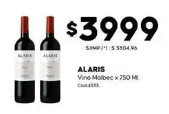 Diarco Alaris - vino malbec x 750 ml. cód:4333 oferta
