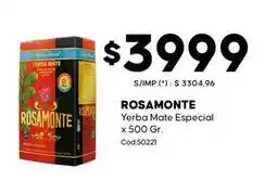 Diarco Rosamonte - yerba mate especial x 500 gr. c ext{ó}d:50221 oferta