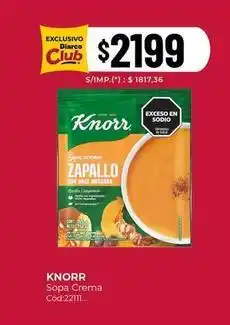 Diarco Knorr - sopa crema zapallo oferta