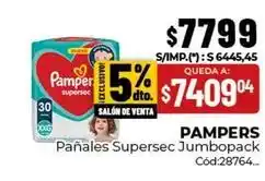 Diarco Pampers - pañales supersec jumbopack cód:28764 oferta
