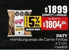 Diarco Paty - hamburguesas de carne finas oferta
