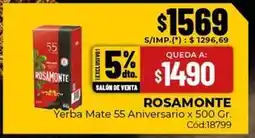 Diarco Rosamonte - yerba mate 55 aniversario x 500 gr. cód:18799 oferta