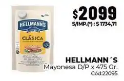 Diarco Hellmann's - mayonesa clásica d/p x 475 gr. cód:22095 oferta