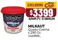 Diarco Milkaut - queso crema x 290 gr. cód:9995 oferta