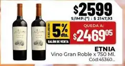 Diarco Etnia - vino gran roble x 750 ml. cód:45360 oferta