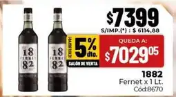 Diarco 1882 - fernet x 1 lt. cód:8670 oferta