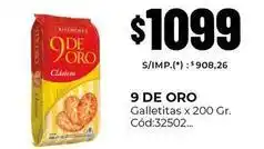 Diarco 9 de oro - 9 de oro clásicos galletitas x 200 gr. cód:32502 oferta
