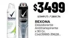 Diarco Rexona - desodorante antitranspirante x 90 gr. cód:39993-39628 oferta