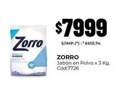 Diarco Zorro - jabón en polvo x 3 kg. cód:7726 oferta