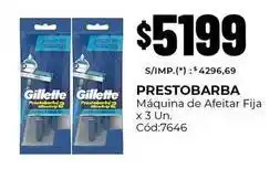 Diarco Gillette - prestobarba máquina de afeitar fija x 3 un. cód:7646 oferta