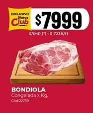 Diarco Bondiola congelada x kg. cód:22739 oferta