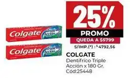 Diarco Colgate - dentífrico triple acción x 180 gr. cód:25448 oferta