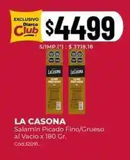 Diarco La casona - salamín picado fino/grueso al vacio x 180 gr. cód:32091 oferta