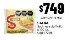 Diarco Sadia - sadinesa de pollo x 100 gr. cód:27769 oferta