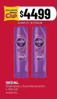 Diarco Sedal - shampoo y acondicionador x 340 ml cód:20434 oferta
