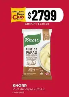 Diarco Knorr - pure de papas x 125 gr oferta