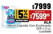 Diarco Ala - jabón líquido con ecolavado d/p x 3 lt. cód:16889 oferta