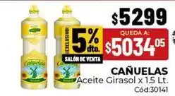 Diarco Cañuelas - aceite girasol x 1.5 lt. cód:30141 oferta