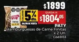 Diarco Paty - hamburguesas de carne finitas x 2 un. cód:8133 oferta