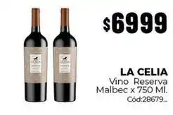 Diarco La celia - vino reserva malbec x 750 ml. cód:28679 oferta