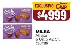 Diarco Milka - alfajor 6 un. x 42 gr. cód:1519 oferta