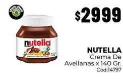 Diarco Nutella - crema de avellanas x 140 gr. cód:14797 oferta