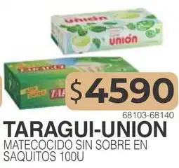 Masivos Taragui-union matecocido sin sobre en saquitos oferta