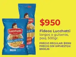 Supermercados Vea Lucchetti fideos largos o guiseros oferta