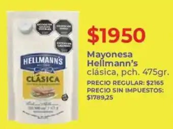 Supermercados Vea Hellmann's mayonesa clásica oferta