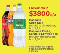 Supermercados Vea Coca Cola gaseosa regular o sin azúcar oferta