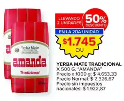 Carrefour Market Amanda yerba mate tradicional oferta