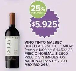 Carrefour Emilia vino tinto malbec oferta