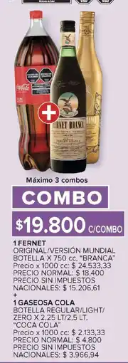 Carrefour Fernet branca gaseosa cola oferta