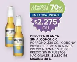 Carrefour Market Corona cerveza blanca sin alcohol 0.0 oferta