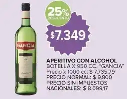 Carrefour Market Gancia aperitivo con alcohol oferta
