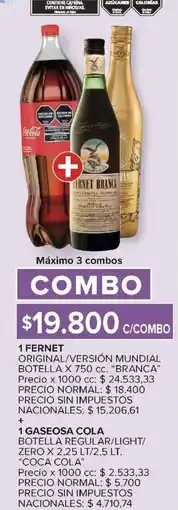 Carrefour Market Fernet branca 1 gaseosa cola oferta