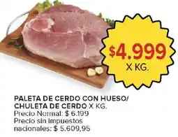 Carrefour Paleta de cerdo con hueso/ chuleta de cerdo oferta