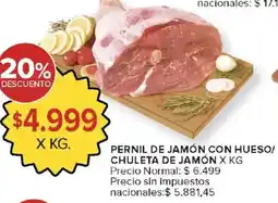Carrefour Pernil de jamón con hueso/ chuleta de jamón oferta