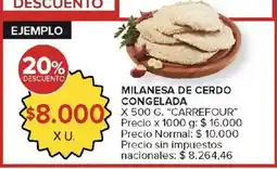 Carrefour Carrefour milanesa de cerdo congelada oferta