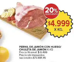 Carrefour Market Pernil de jamón con hueso/chuleta de jamón oferta