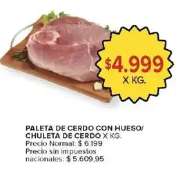 Carrefour Market Paleta de cerdo con hueso/ chuleta de cerdo oferta