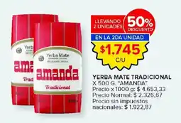 Carrefour Amanda yerba mate tradicional oferta