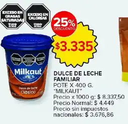 Carrefour Milkaut dulce de leche familiar oferta