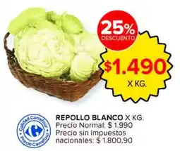 Carrefour Market Repollo blanco oferta