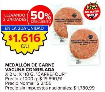 Carrefour Market Carrefour medallón de carne vacuna congelada oferta