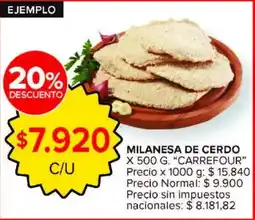 Carrefour Market Carrefour milanesa de cerdo oferta