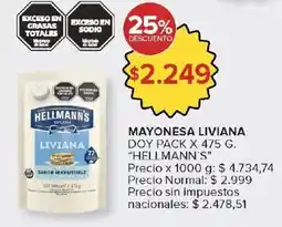 Carrefour Hellmann's mayonesa liviana oferta
